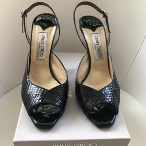 Jimmy Choo Black Snake Heels- Sz 10